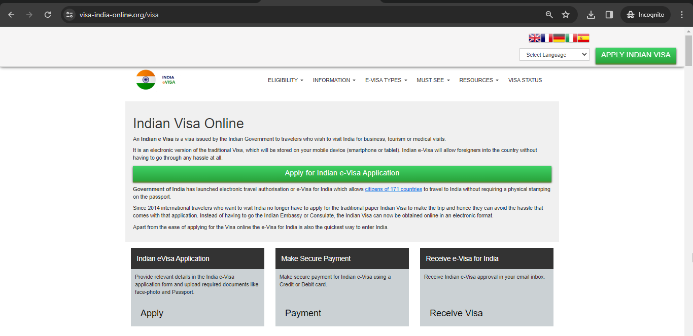 INDIAN Official Government Immigration Visa Application Online