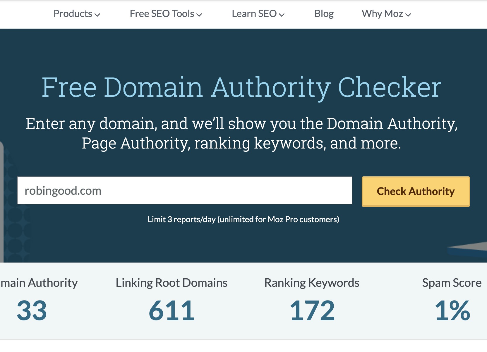 Get Key Authority Metrics for Any Website: MOZ Authority Checker