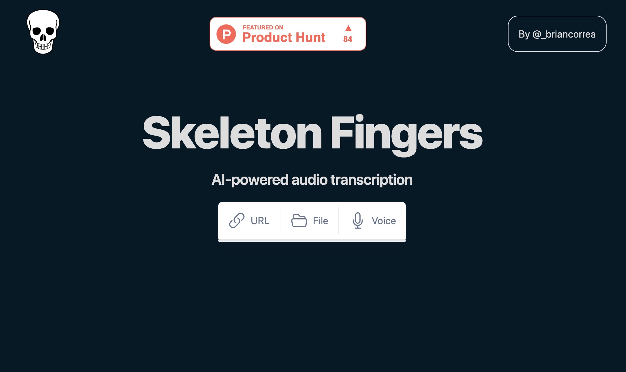 Transcribe Any Audio To Text: Skeleton Fingers